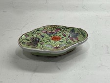 Saboneteira medalhão rosa chinesa verde floral com borboletas comprar usado  Enviando para Brazil