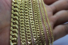 Pulseira oca de ouro amarelo 10K 2,2 mm - 7 mm Miami corrente cubana 7" - 30" comprar usado  Enviando para Brazil