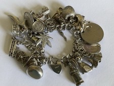 Silver charms bracelet for sale  ROTHERHAM