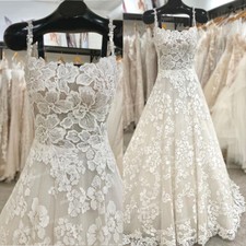 Vestidos de noiva boho linha A alças de espaguete sem costas apliques de renda vestidos de noiva comprar usado  Enviando para Brazil