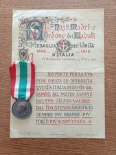 Attestato medaglia unità usato  Bresso