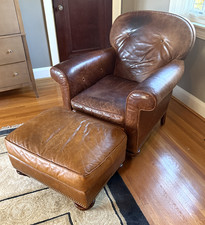 Leather chair ottoman for sale  Newport