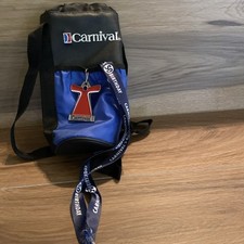 Cordão transversal para garrafa de água Carnival Cruise Lines azul isolado, usado comprar usado  Enviando para Brazil