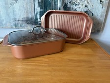 *UAU!* Copper Chef Wonder Cooker XL grelha e assadeira e tampa de vidro comprar usado  Enviando para Brazil
