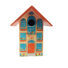 Decoração de casa doce de madeira Birdhouse laranja azul vintage comprar usado  Enviando para Brazil