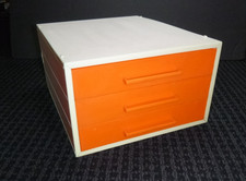 Antigo 60s 70s MOD Era Espacial Laranja Branco Plástico 3 Gavetas Armazenamento Desktop, usado comprar usado Antigo 60s 70s MOD Era Espacial Laranja Branco Plástico 3 Gavetas Armazenamento Desktop, usado comprar usado  Enviando para Brazil
