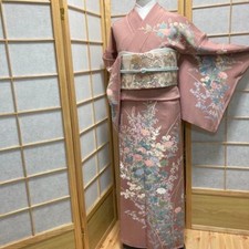 3414# Kimono Japonês Vintage Feminino Tecido de Seda Robe Kimono Vendido Apenas Rosa comprar usado  Enviando para Brazil