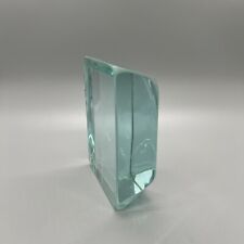 Bloco de vidro verde transparente arte pesada peso papel 1 lb 3 oz 4x3x1,25” corte vintage, usado comprar usado  Enviando para Brazil