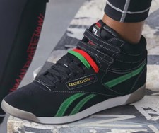 Reebok Freestyle Hi-Top Sneakersy Prawa człowieka, Damskie Rozmiar 8 HQ4141 Czarne NOWE na sprzedaż  Wysyłka do Poland