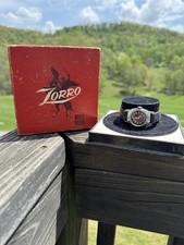 Relógio de pulso Zorro década de 1950 pulseira original e caixa de exibição, usado comprar usado  Enviando para Brazil