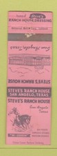 Usado, Capa Matchbook - Steve's Ranch House San Angelo TX WEAR comprar usado  Enviando para Brazil