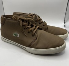 Tênis Lacoste tornozelo alto ampthill 119 1 sapato masculino EUA 10 marrom com cadarço comprar usado  Enviando para Brazil