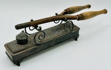 Antigo Vintage E.G. Suporte aquecedor a óleo Webster & Son ferro ondulado, frete rápido! comprar usado  Enviando para Brazil
