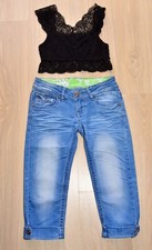 Pantacourt jeans bleu d'occasion  Bois-d'Arcy