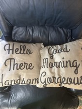 Conjunto de 2 fronhas ou ele e seu marido e esposa casais travesseiros 16x16, usado comprar usado  Enviando para Brazil