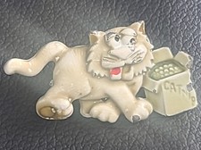 Broche de broche vintage assinado JJ Jonette gato ruim bobo com caixa catnip, usado comprar usado  Enviando para Brazil