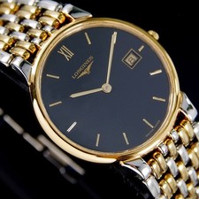 RELÓGIO MASCULINO VINTAGE LONGINES QUARTZO MOSTRADOR PRETO DATA VESTIDO comprar usado  Enviando para Brazil