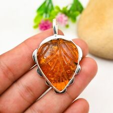 Incrível pingente de pedra preciosa âmbar do Báltico feito à mão 925 presentes de joias de prata esterlina comprar usado  Enviando para Brazil