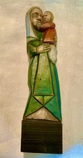 Sculpture bois polychrome d'occasion  Saint-Aubin-du-Cormier