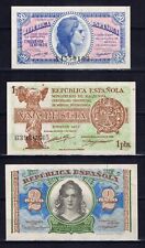 República Española. Ministerio de Hacienda, juego de 3 billetes. Unc / aUnc segunda mano  Embacar hacia Mexico