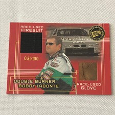 2002 Press Pass queimador duplo cartão relíquia Bobby Labonte /100 Nascar Racing comprar usado  Enviando para Brazil