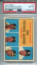 1961 Topps #47 Warren Spahn NL Líderes Verticais Barras Pretas PSA 8 comprar usado  Enviando para Brazil
