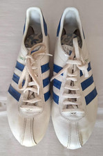 Vintage Adidas Track & Field Comet Made in West Germany buty 8 białe niebieskie na sprzedaż  PL
