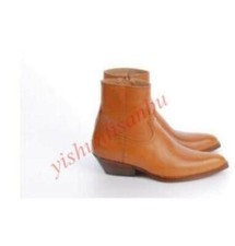 Botas Chelsea masculinas salto bloco biqueira pontiaguda camurça tornozelo sapatos ocidentais quente 0504 comprar usado  Enviando para Brazil