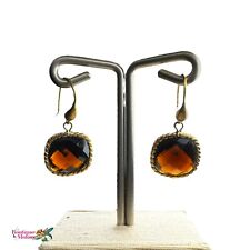 Gancho Rivka Friedman corte almofada olho de gato cristal preto folheado a ouro 18k gota de lágrima comprar usado  Enviando para Brazil