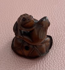 Netsuke frogs leaf for sale  WORTHING