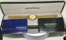 Usado, Relógio masculino MOVADO Palio Swiss 955.414 quartzo mostrador marfim 34mm ouro funciona + caixa comprar usado  Enviando para Brazil