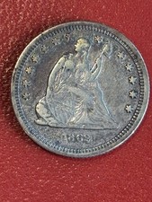 Moeda de 25 centavos de dólar prata 1862 Seated Librty comprar usado  Enviando para Brazil