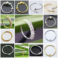 Anillos nasales de plata real 925 perforación nasal enchufe nasal piercing piedras de circonita segunda mano  Embacar hacia Mexico