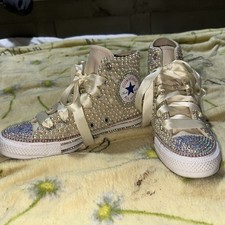 Converse Chuck Taylor All Star High Top personalizado pérola e cristais SWAROVSKI comprar usado  Enviando para Brazil