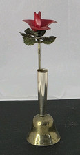 Vintage Manning Sino de Metal com Flor Rosa 6” de Altura Feito na Coréia 🔔🌹 Colecionável comprar usado  Enviando para Brazil