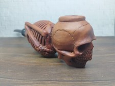 Usado, Cachimbo de tabaco esqueleto caveira de madeira esculpido à mão comprar usado  Enviando para Brazil