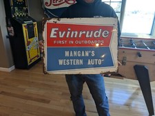 Placa de lata Evinrude motores de popa década de 1950 100% original comprar usado  Enviando para Brazil