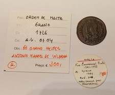portugal - ordem de malta GRANO 1726 - antonio manoel de vilhena - MUITO RARO!!! comprar usado  Enviando para Brazil