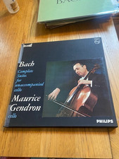 RARE MAURICE GENDRON PLAY BACH COMPLETE SUITE FOR CELLO 3 STEREO LP PHILIPS BOX comprar usado  Enviando para Brazil