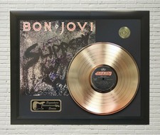 Bon Jovi Framed Black Wood Reprodução Signature Gold LP Display  comprar usado  Enviando para Brazil