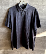 Camisa polo listrada de algodão cinza escuro Hugo Boss tamanho XXL importada, usado comprar usado  Enviando para Brazil