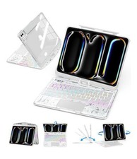 Capa teclado sem fio rotativa 360 transparente com trackpad para iPad Pro 11", 7 cores comprar usado  Enviando para Brazil