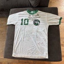 Camiseta VINTAGE New York Cosmos malha verde branca Champion #10 assinada por Pelé comprar usado  Enviando para Brazil
