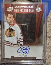 C.M. Punk 2015-16 UD Contours Alto Perfil Fans Reliquia Autógrafo Blackhawks WWE segunda mano  Embacar hacia Argentina