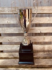 Troféu de prata vintage 20” 512mm antigo não gravado folheado a troféus prêmio comprar usado  Enviando para Brazil