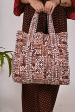 Usado, Bolsa tote feminina de algodão indiana feita à mão com fecho ziplock bolsa de compras de viagem comprar usado Usado, Bolsa tote feminina de algodão indiana feita à mão com fecho ziplock bolsa de compras de viagem comprar usado  Enviando para Brazil