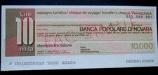 Banca Popolare DI NOVARA 10.000 liras (fac-símile) cheque de viagem c 1975 comprar usado  Enviando para Brazil