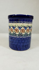 Vaso de cerâmica com padrão azul intrincado - Feito na Polônia , usado comprar usado  Enviando para Brazil