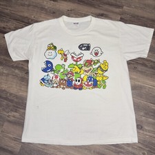 Camisa masculina Super Mario Bros 2010 tamanho grande branca Nintendo manga curta, usado comprar usado  Enviando para Brazil