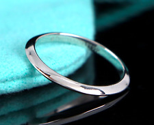 Anel de aniversário de aliança de casamento Tiffany & Co platina 2 mm borda de faca tamanho 4,5 €980 comprar usado  Enviando para Brazil
